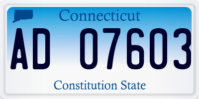 CT license plate AD07603