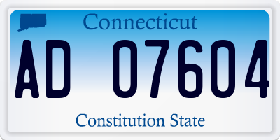 CT license plate AD07604