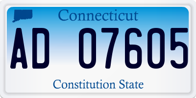 CT license plate AD07605
