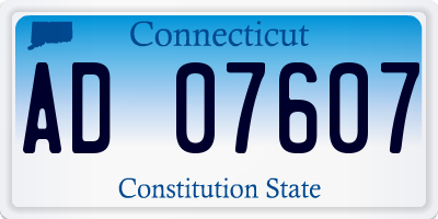CT license plate AD07607