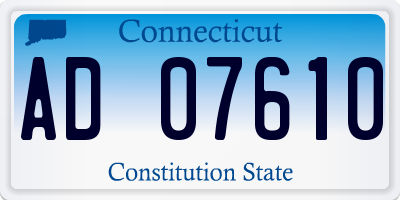 CT license plate AD07610