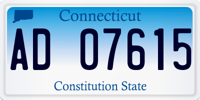 CT license plate AD07615