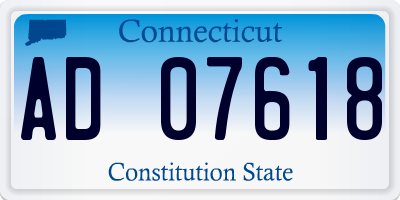 CT license plate AD07618