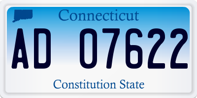 CT license plate AD07622