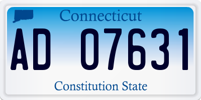 CT license plate AD07631