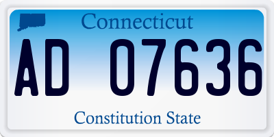 CT license plate AD07636