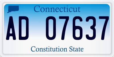 CT license plate AD07637