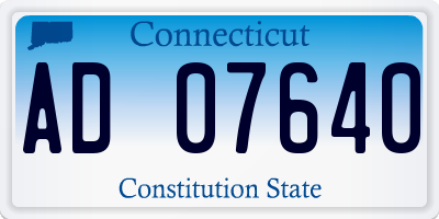 CT license plate AD07640