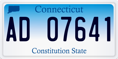 CT license plate AD07641