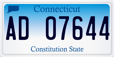 CT license plate AD07644