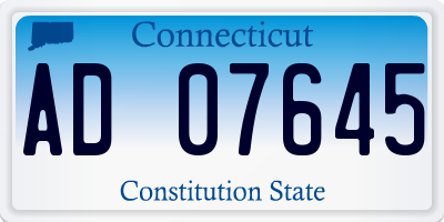 CT license plate AD07645