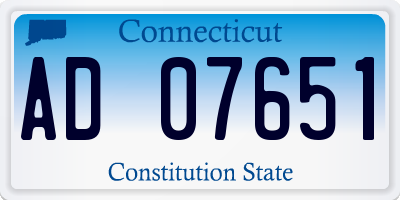 CT license plate AD07651