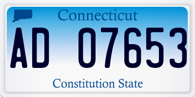 CT license plate AD07653