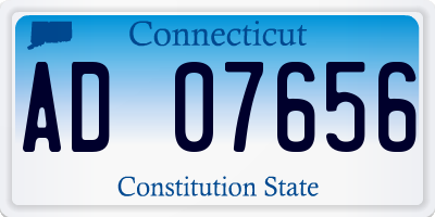 CT license plate AD07656