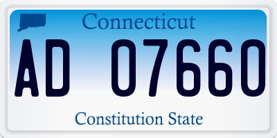 CT license plate AD07660