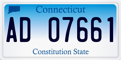CT license plate AD07661