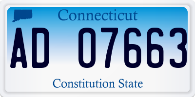 CT license plate AD07663