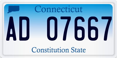 CT license plate AD07667