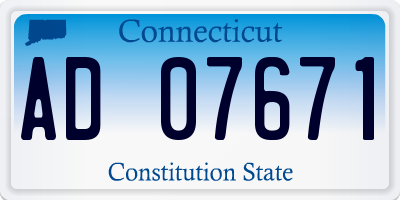 CT license plate AD07671