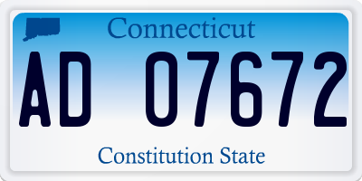 CT license plate AD07672