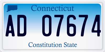 CT license plate AD07674