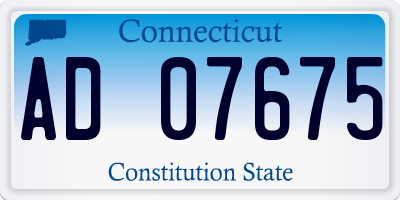 CT license plate AD07675