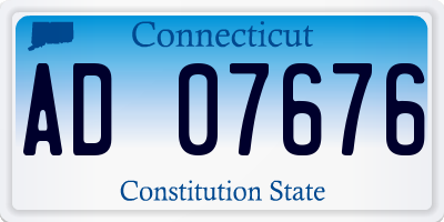 CT license plate AD07676