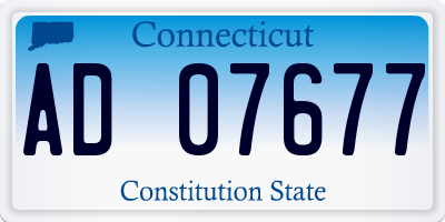 CT license plate AD07677
