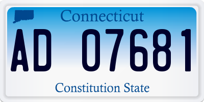 CT license plate AD07681