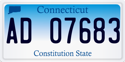 CT license plate AD07683
