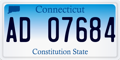 CT license plate AD07684