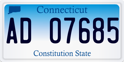 CT license plate AD07685