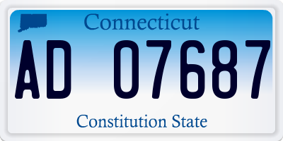 CT license plate AD07687