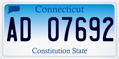 CT license plate AD07692