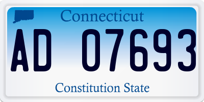 CT license plate AD07693