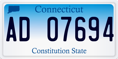 CT license plate AD07694