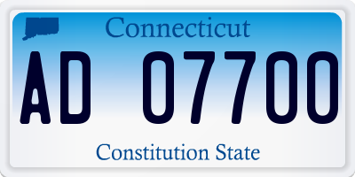 CT license plate AD07700