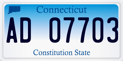 CT license plate AD07703