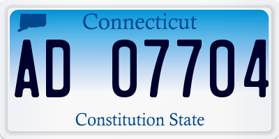 CT license plate AD07704