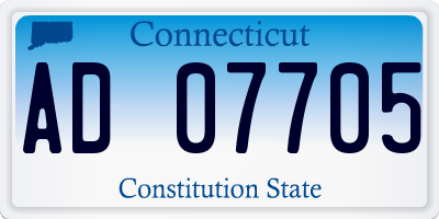 CT license plate AD07705