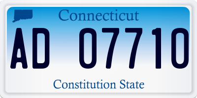 CT license plate AD07710