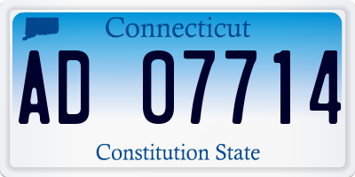 CT license plate AD07714