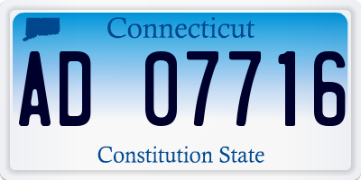CT license plate AD07716