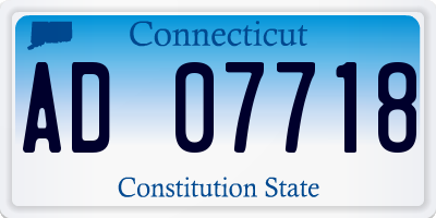 CT license plate AD07718