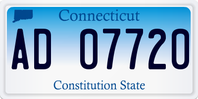 CT license plate AD07720