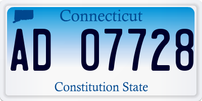 CT license plate AD07728