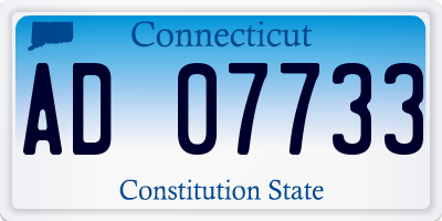 CT license plate AD07733