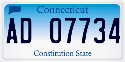 CT license plate AD07734