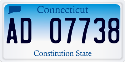 CT license plate AD07738