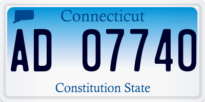 CT license plate AD07740